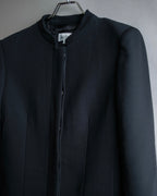 "VALENTINO" Solid no collar dart shaped long coat