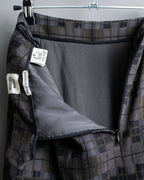 "HERMES" Check pattern cropped skirt