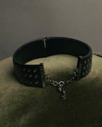 –SPECIAL– "Christian Dior" Late 2000s-2020s Eyelet leather choker necklace