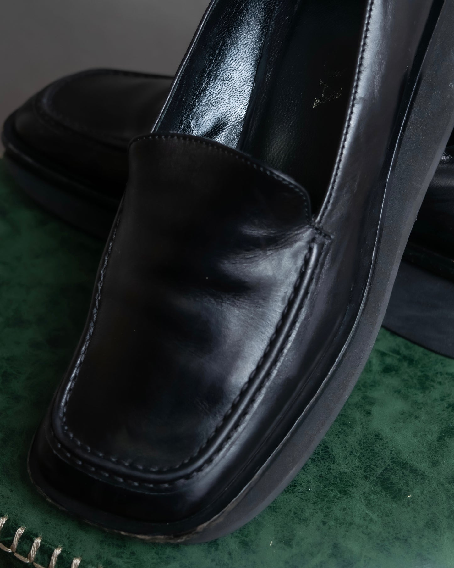 "PRADA" Chunky sole thick sole square toe loafers