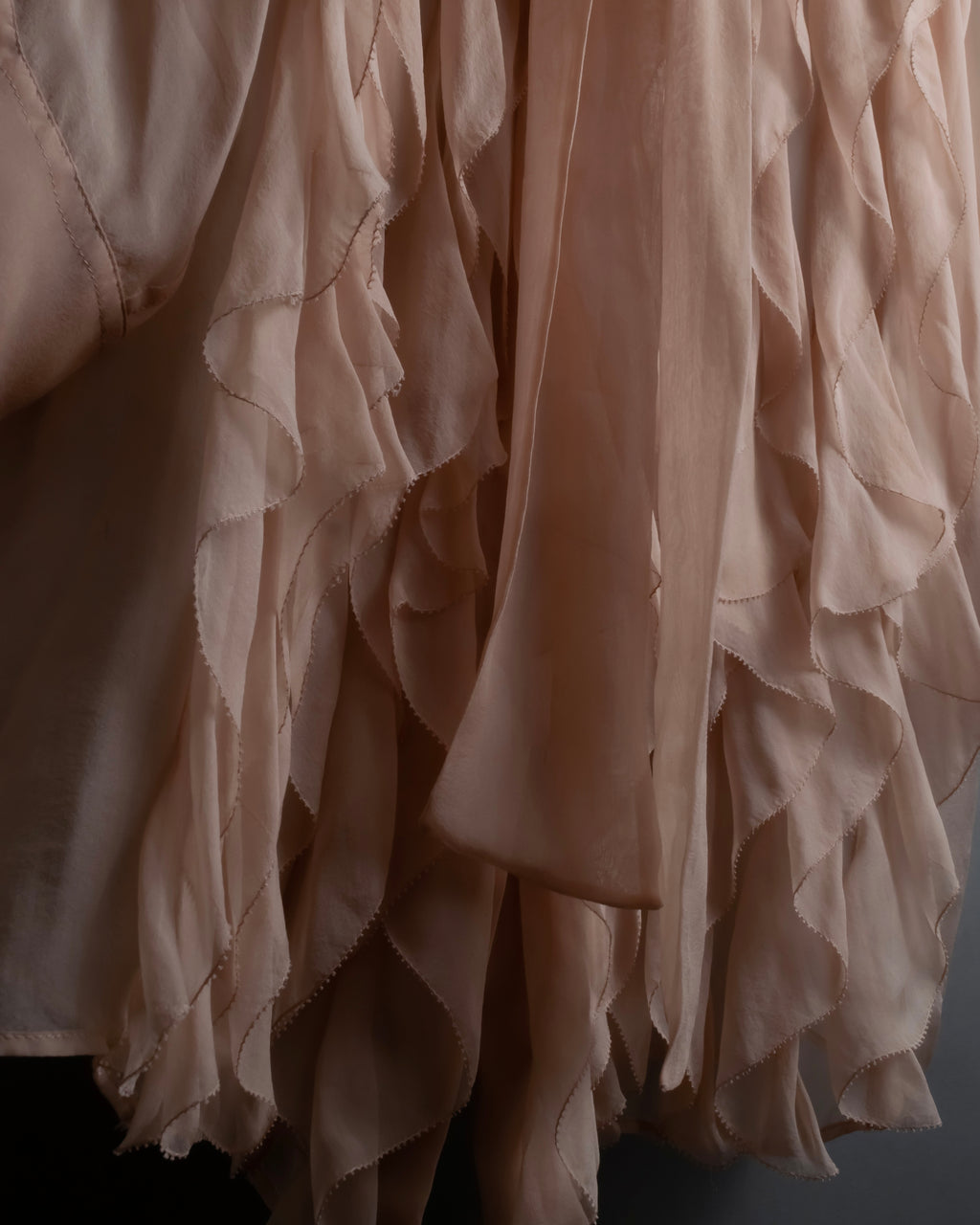 "VALENTINO" Ruffle detail sheer bowtie blouse
