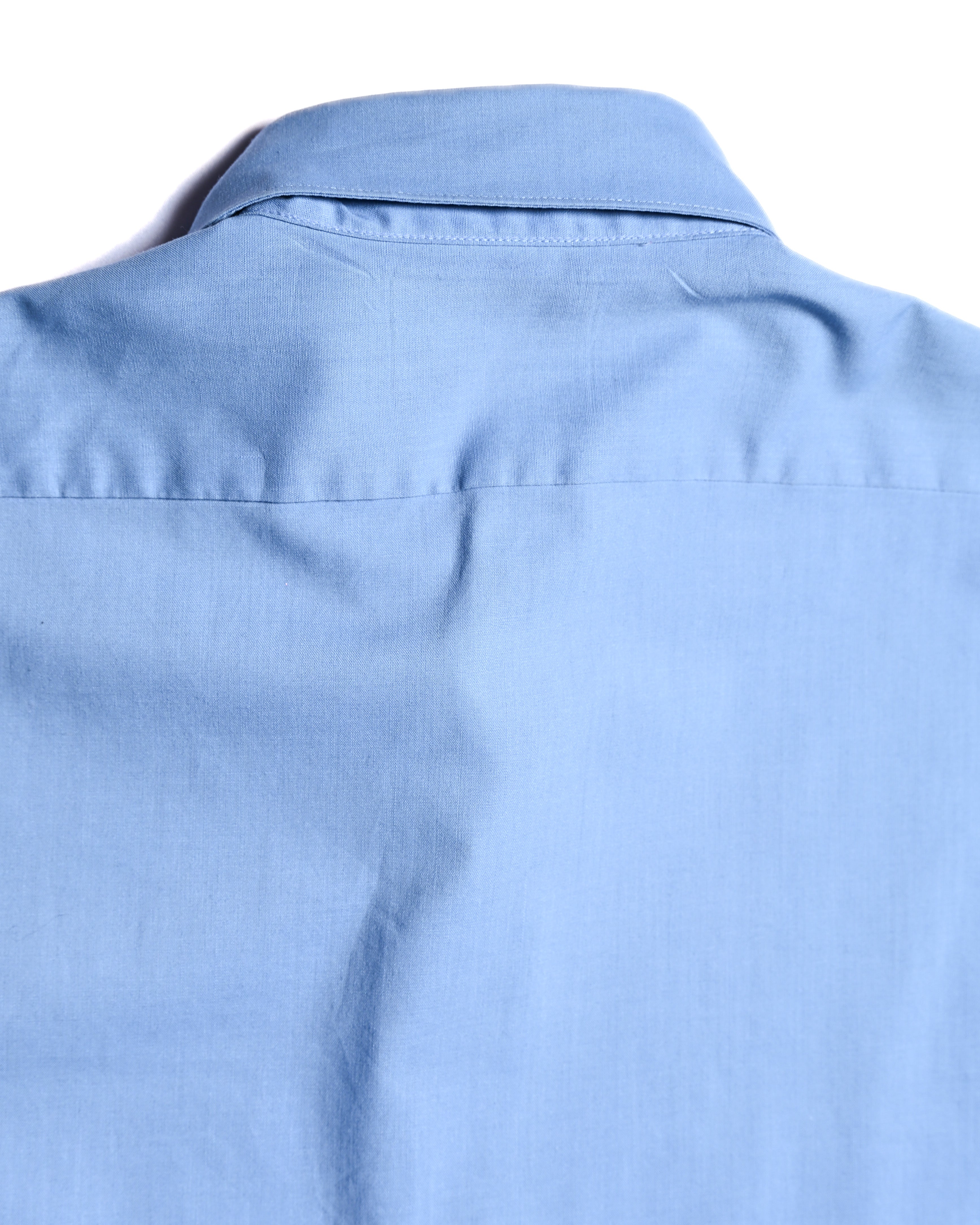 VINTAGE/ Pointed Collar French Cuff Shirt Blue