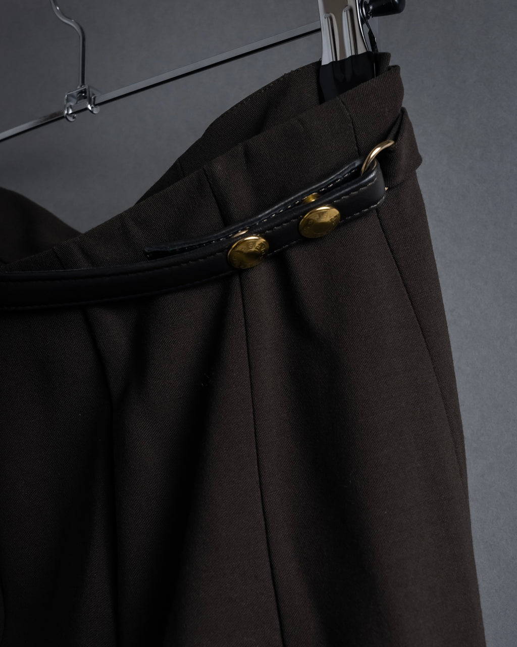 "HERMES" 90's Gold parts design derived from horse tack flared skirt