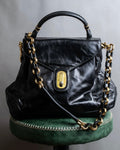 "DOLCE &amp; GABBANA" Gold chain two-way leather bag