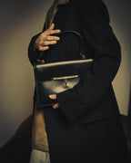 -SPECIAL- “HERMÈS” 60’s-70’s Palonnier black leather structured shoulder bag