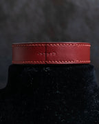 "HERMES" Margiela period burgundy leather bracelet