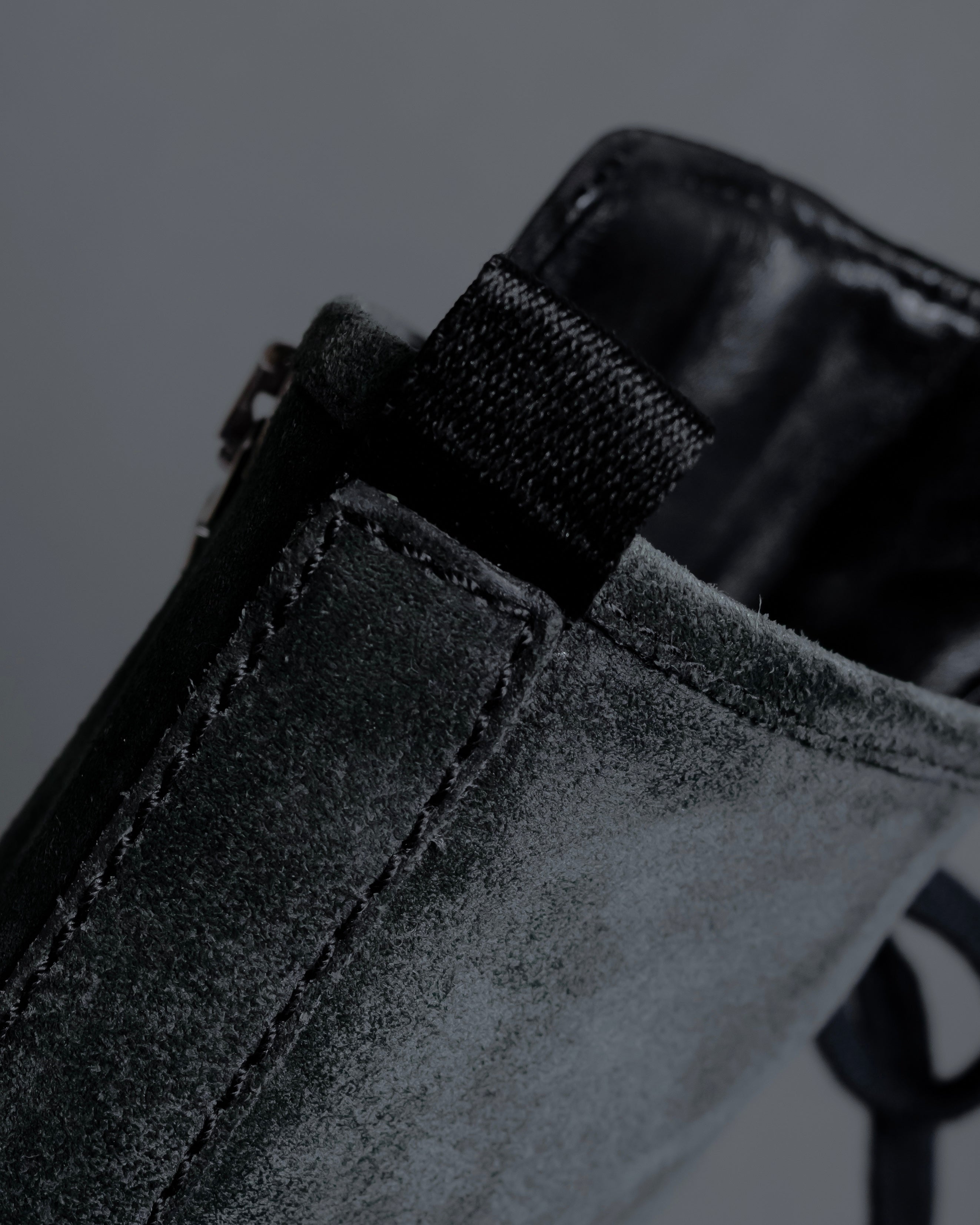 "PRADA" Military detail brushed leather lace-up long boots