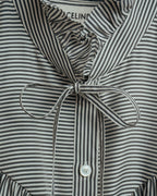 -SPECIAL- “CELINE” 2018’s silk striped ruffle bow blouse