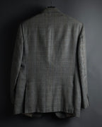 "HERMES" 90’s belvest silk wool linen peak lapel tailored jacket