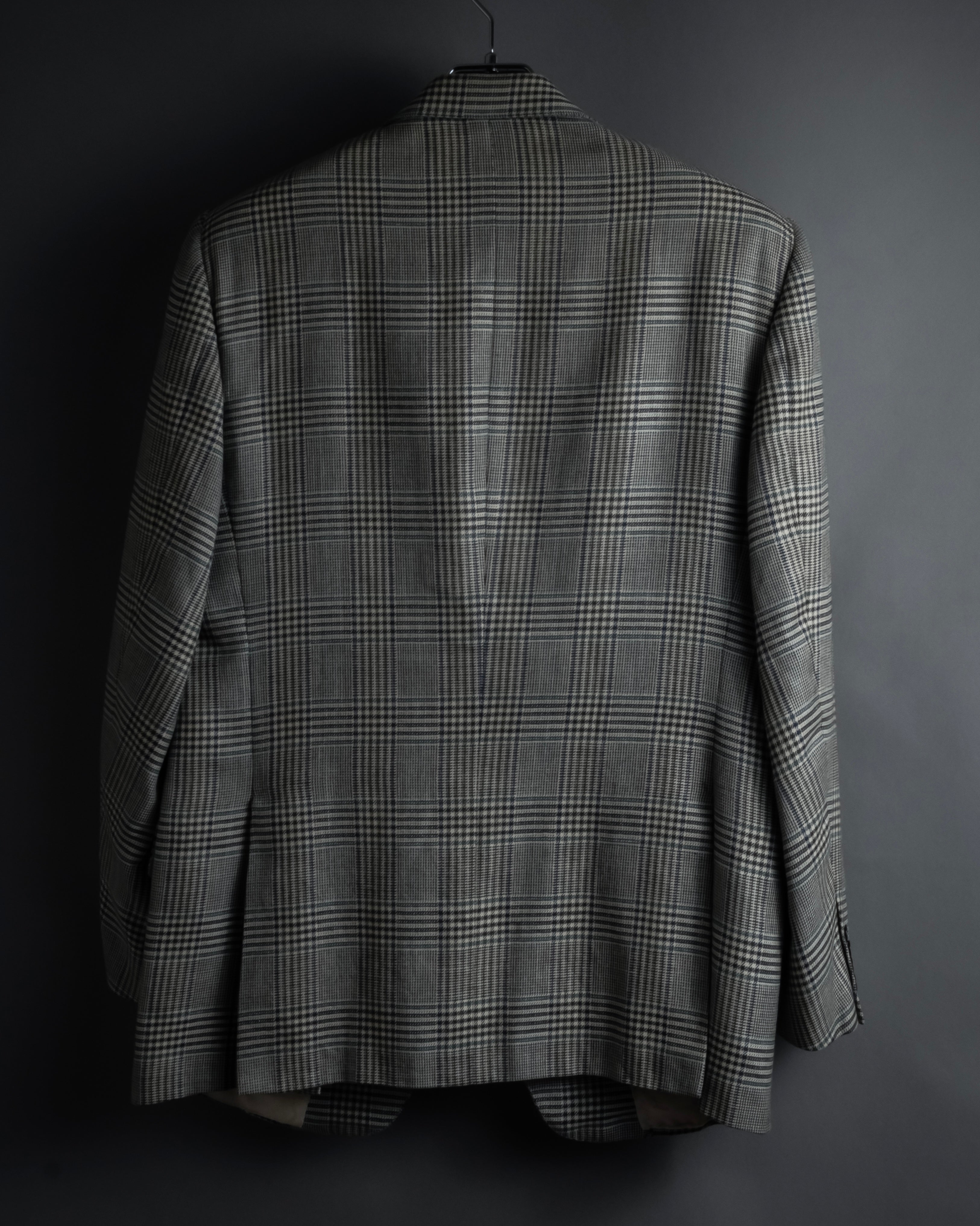 "HERMES" 90’s belvest silk wool linen peak lapel tailored jacket