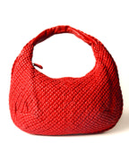 BOTTEGA VENETA/ Leather Hobo Shoulder Bag Red