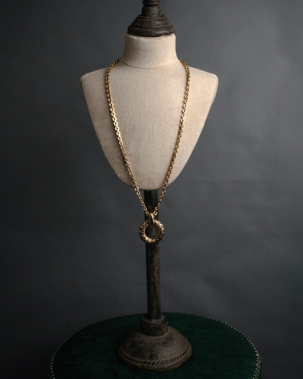“Yves Saint Laurent” 1980’s-90’s Sculptural circle long necklace
