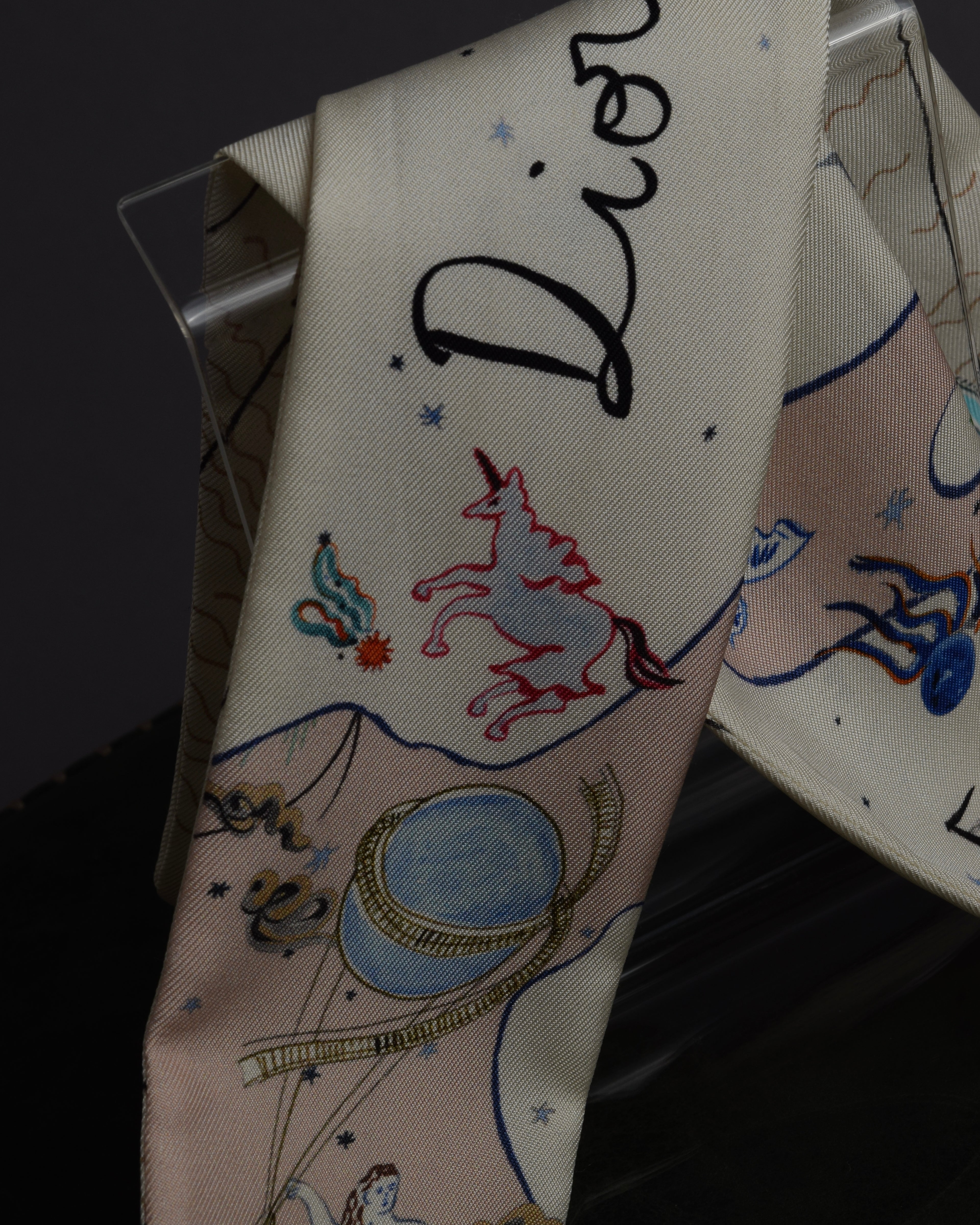 "Christian Dior" Dior Explore allegorical motif twilly mitzah scarf