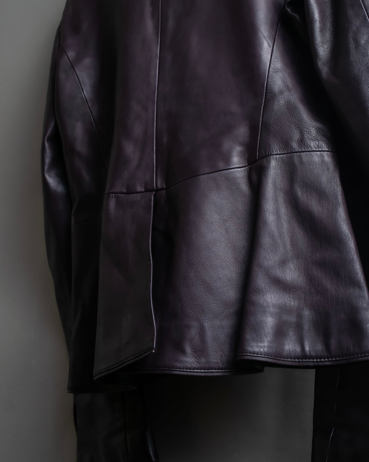 "GUCCI" Cutting design leather tailored jacket