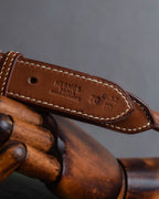 "HERMES" Hand stitched contrast saddle leather belt