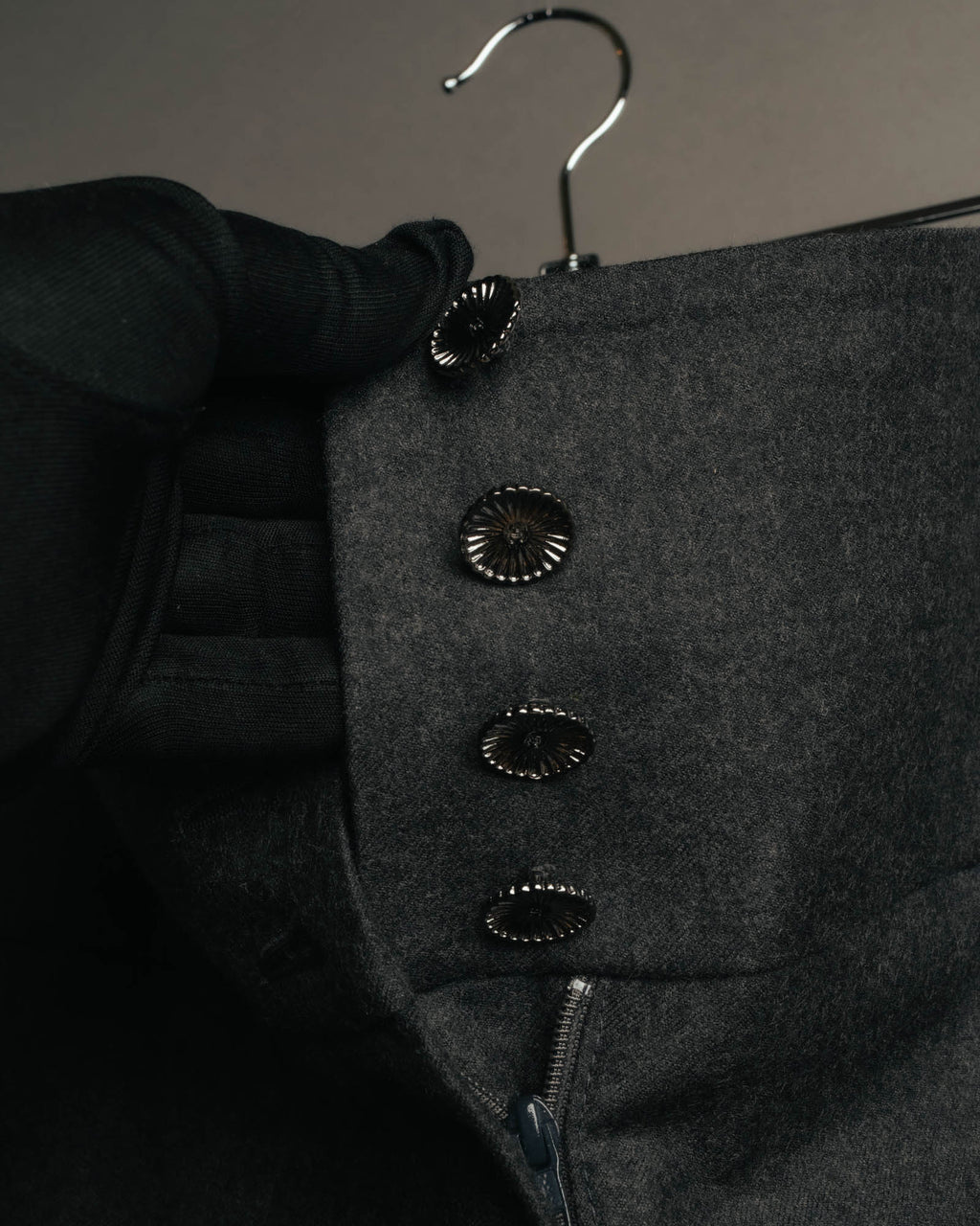-SPECIAL- "CHANEL" 00's Soft wool cashmere wide leg trousers