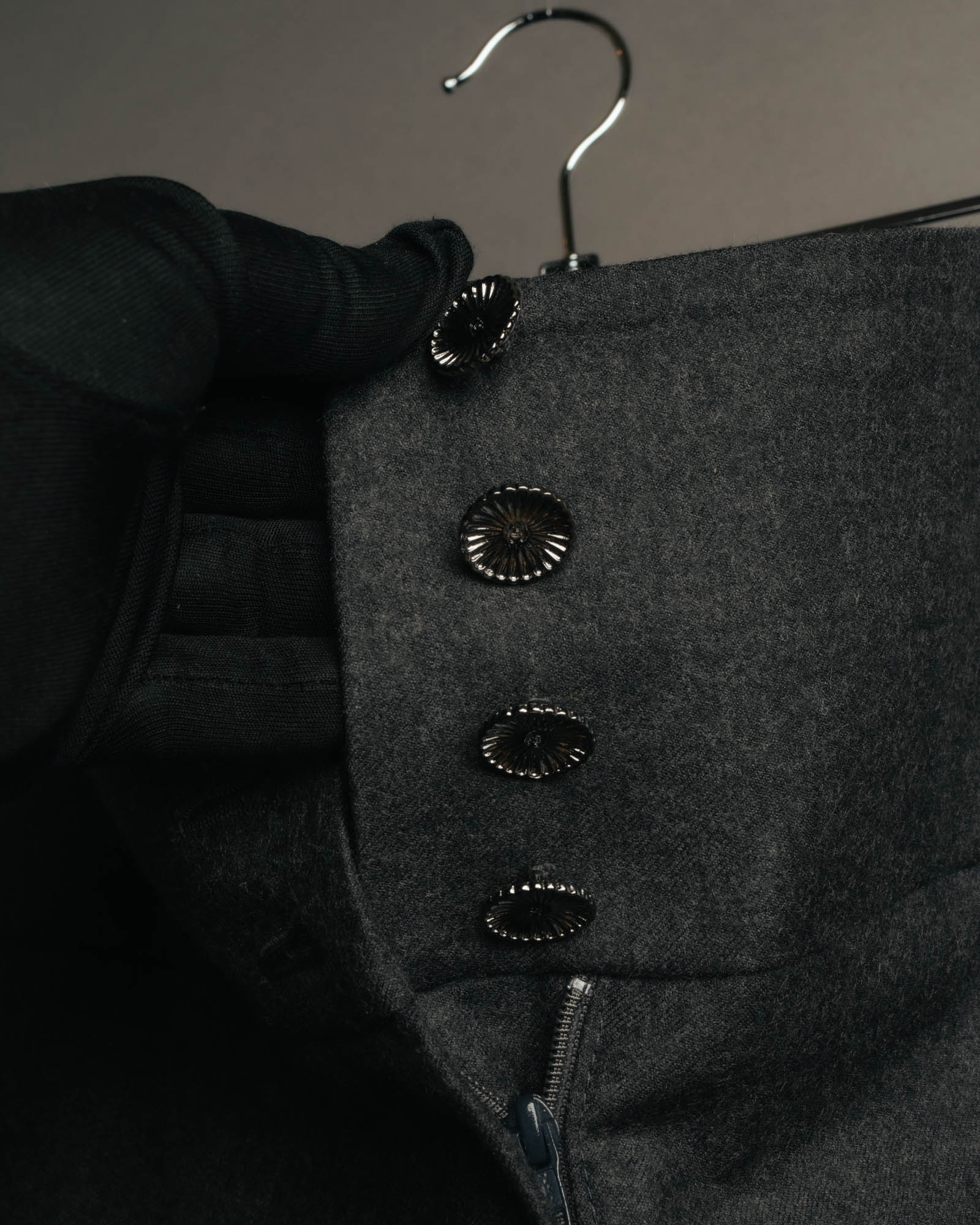 -SPECIAL- "CHANEL" 00's Soft wool cashmere wide leg trousers
