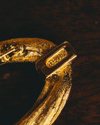 "Christian Dior" 70's Textured gold tone brooch