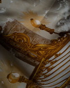 “Christian Dior” 80’s-90’s Baroque lamp motif silk scarf