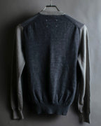 "Maison Martin Margiela" 2008SS two-tone V-neck knit
