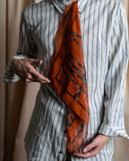 "HERMES" Logo engraved ribbon design scarf