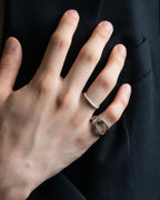 "DIOR" engraved silver ring