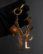 "YVES SAINT LAURENT" LOVE typography &amp; Cassandra motif design bracelet