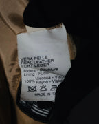 "CECCHI LINEA PELLE" 90’s Suede leather floral cutwork hem skirt