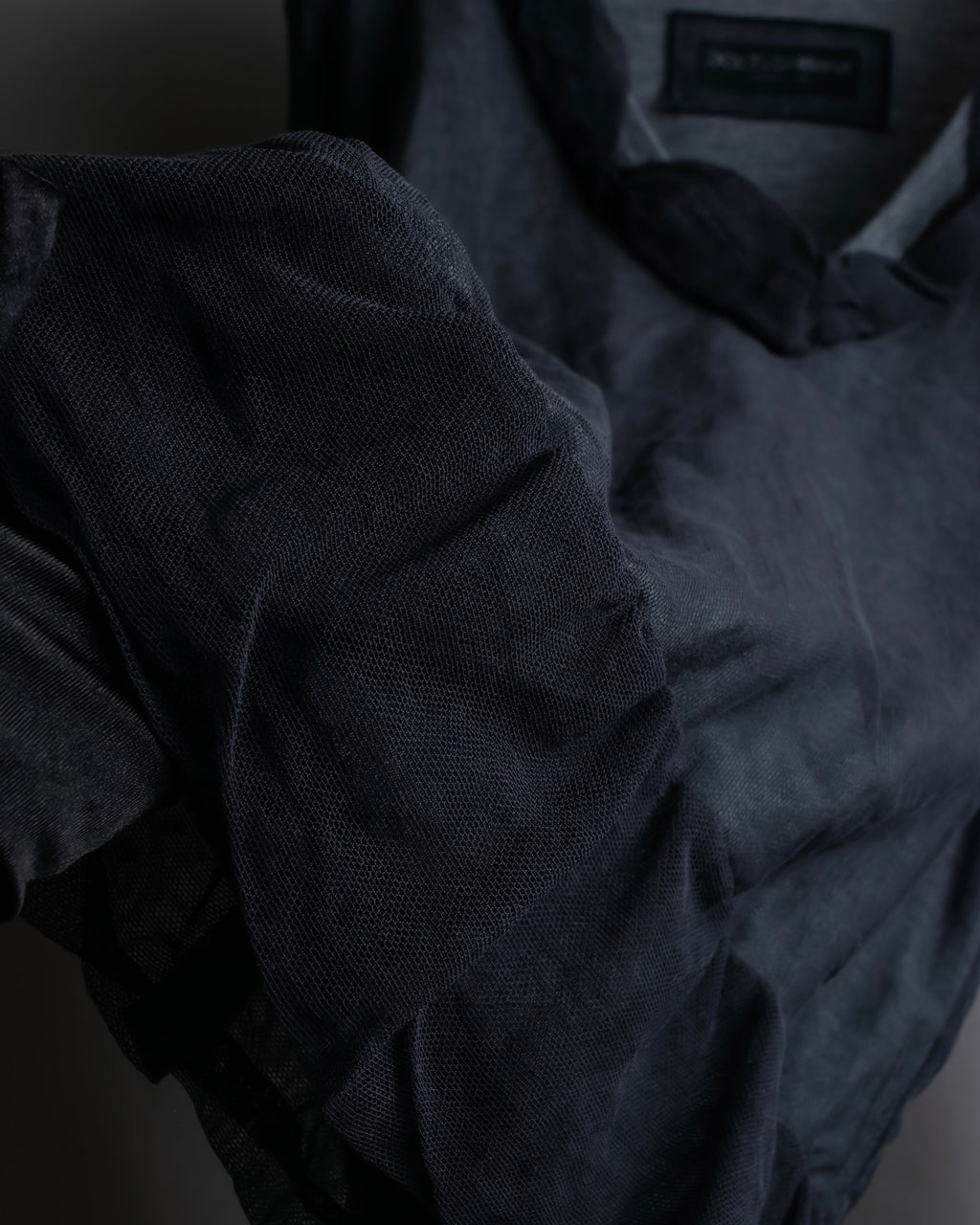 "DOLCE & GABBANA" Sheer layered V-neck grey knit