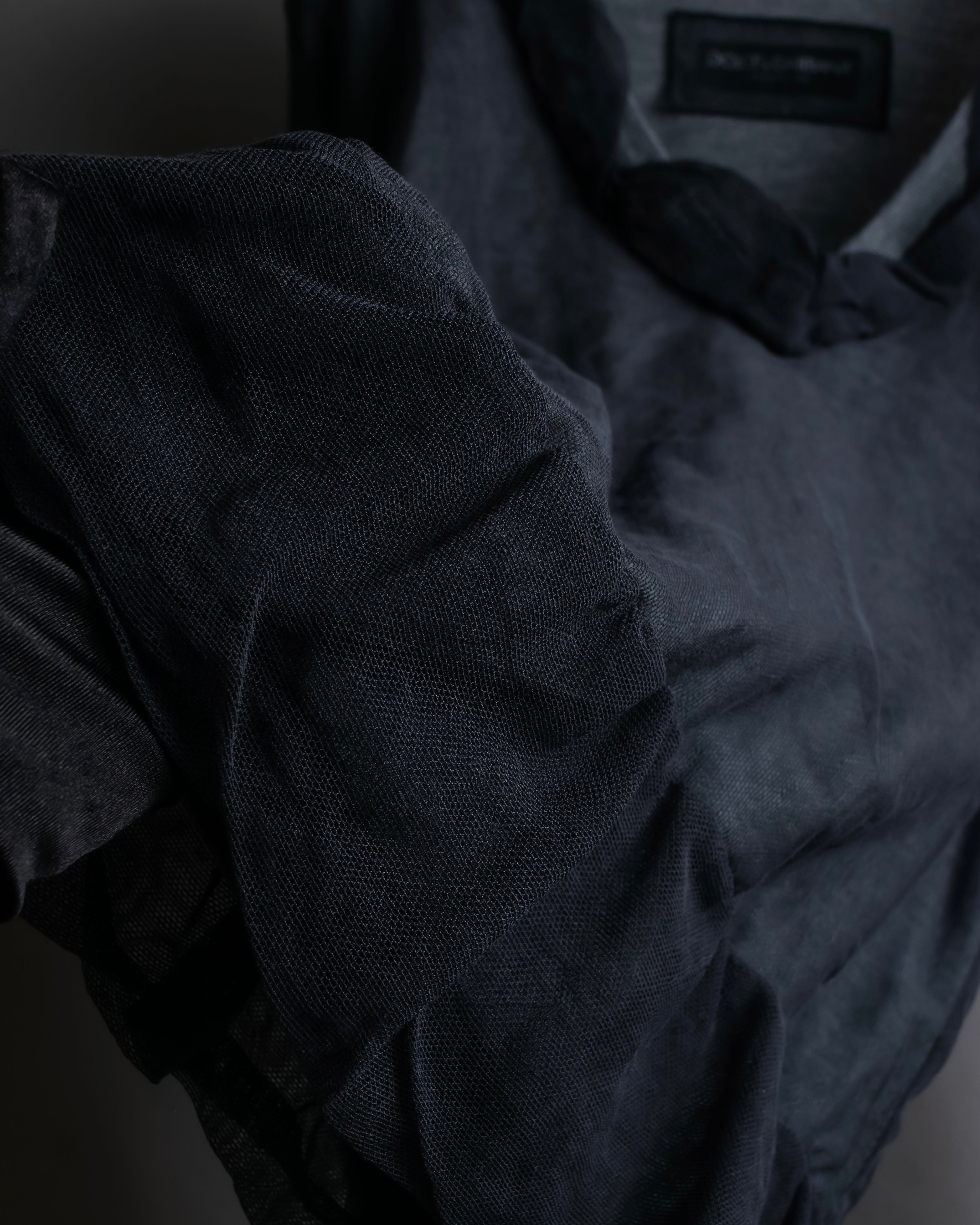 "DOLCE & GABBANA" Sheer layered V-neck grey knit