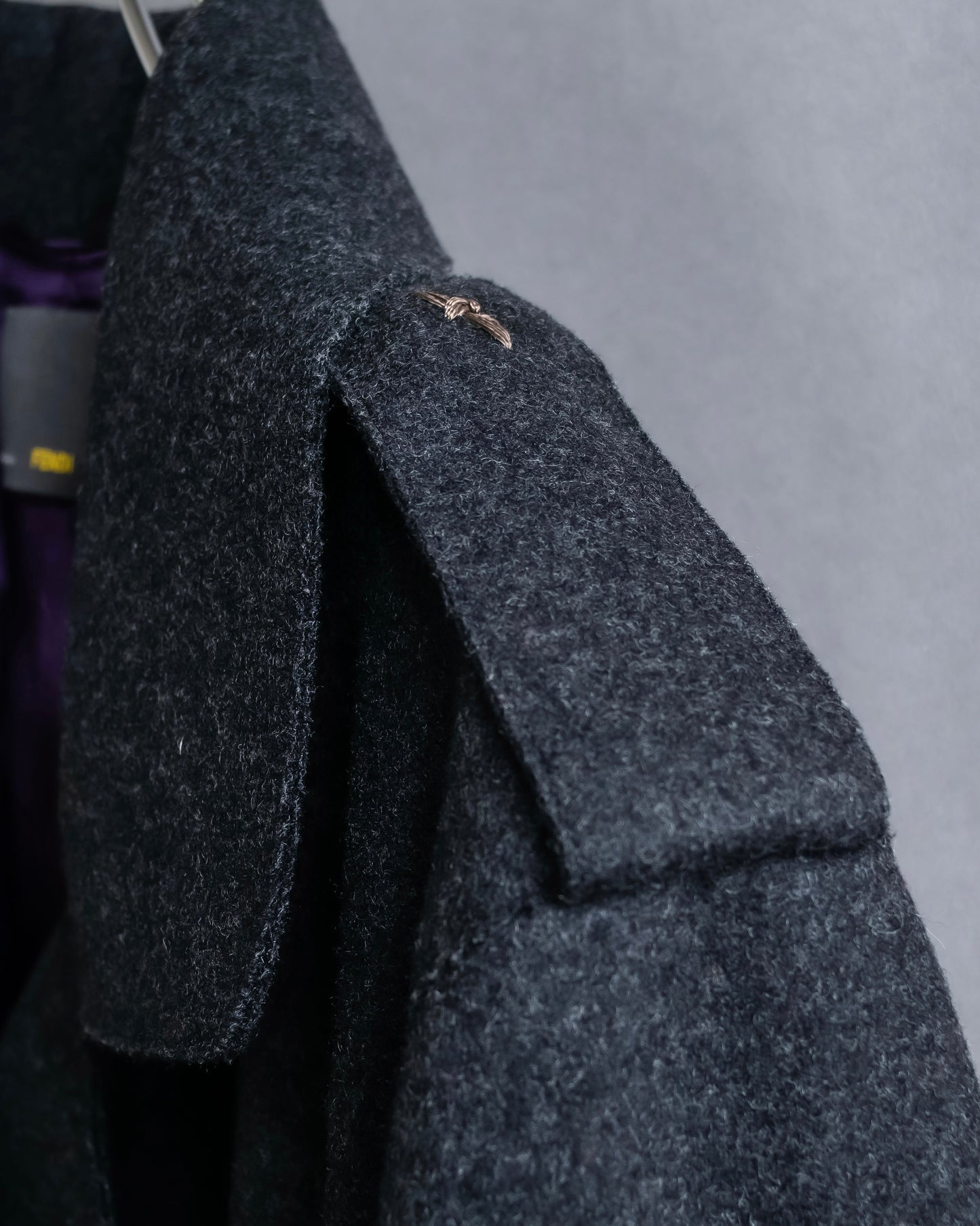 "FENDI" Snap button detail belted trench coat