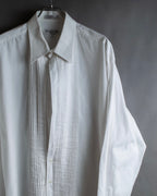 "Christian Dior" Pintuck design wide spread collar dress shirt
