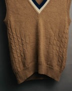 "Christian Dior" 80's-90's Preppy cable knit sweater vest