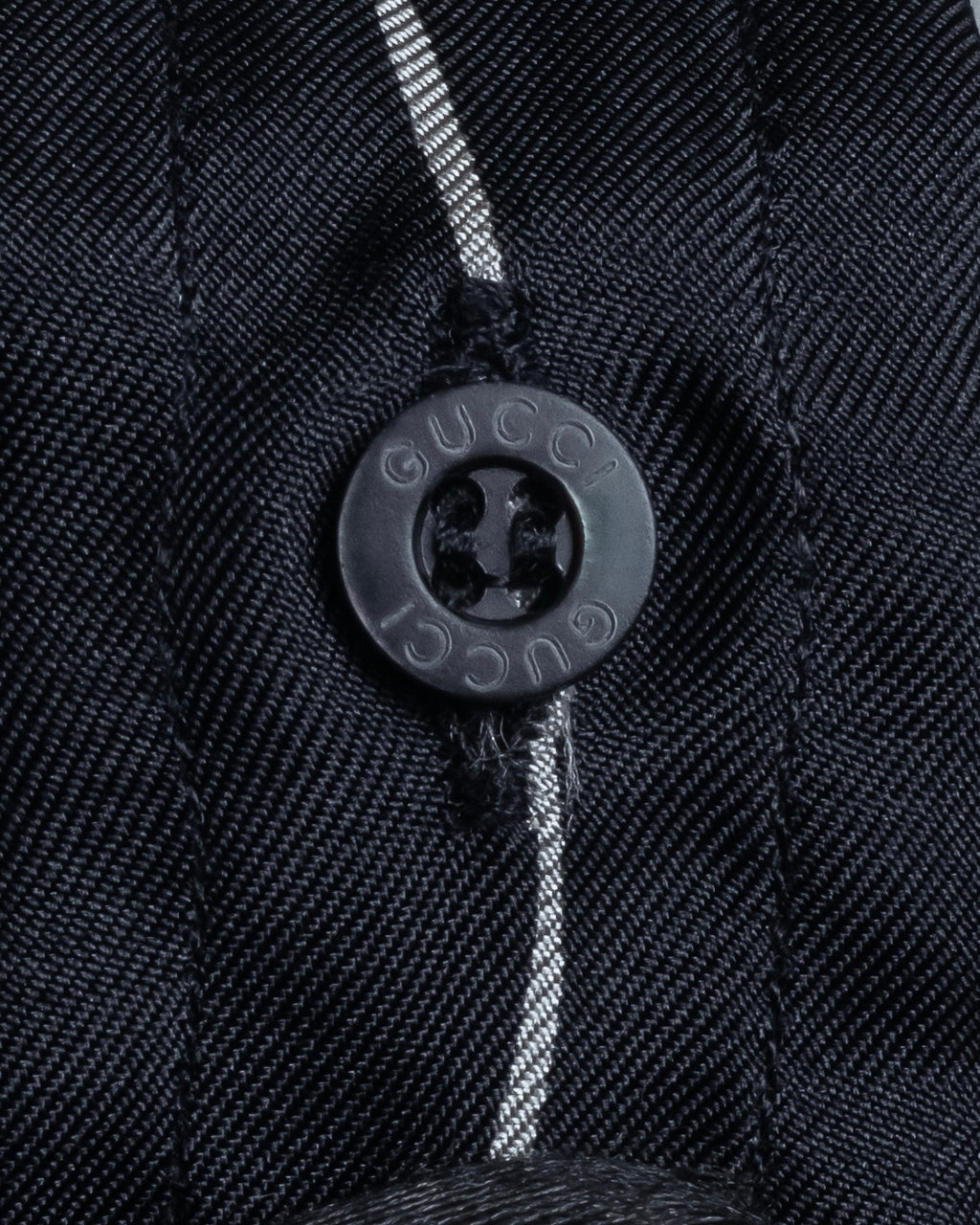 "GUCCI" Handwritten calligraphy pattern silk shirt