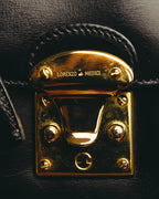 "LORENZO de MEDICI" 80's-00's Structured leather top handle handbag