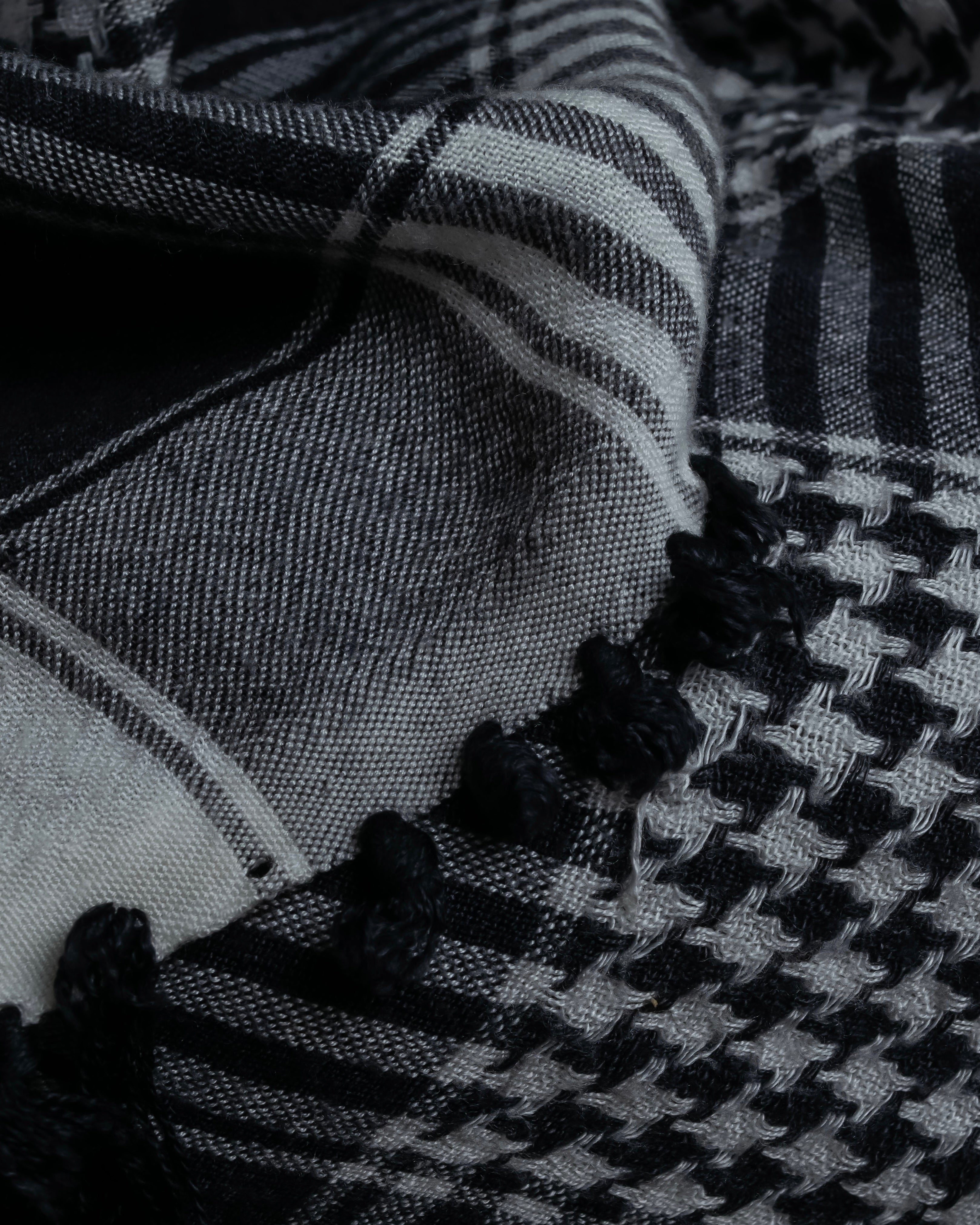 "Vintage houndstooth combination pattern large stole"