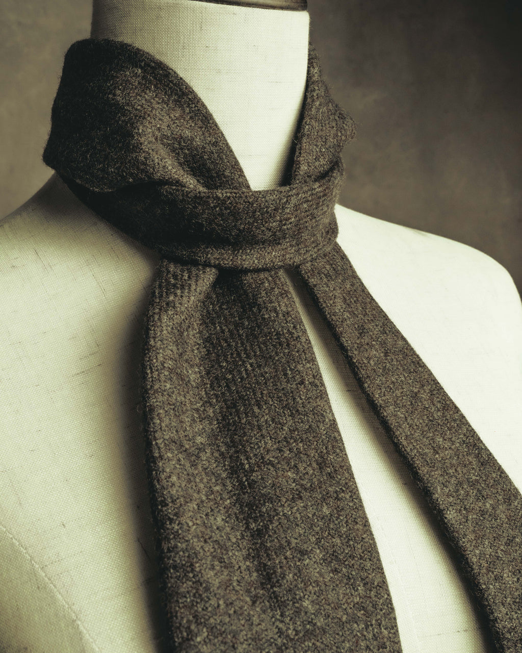 -SPECIAL- "Yves Saint Laurent" 90's-00's Charcoal grey wool textured knit tie