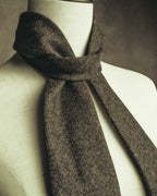 -SPECIAL- "Yves Saint Laurent" 90's-00's Charcoal grey wool textured knit tie