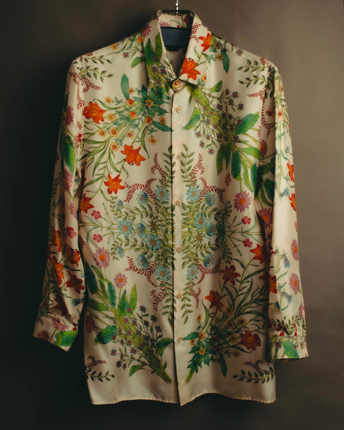 -SPECIAL- “GUCCI” 2015-2022 Botanical printed silk shirt