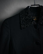 –SPECIAL– “FENDI” 90’s Embroidered collar long tailored jacket