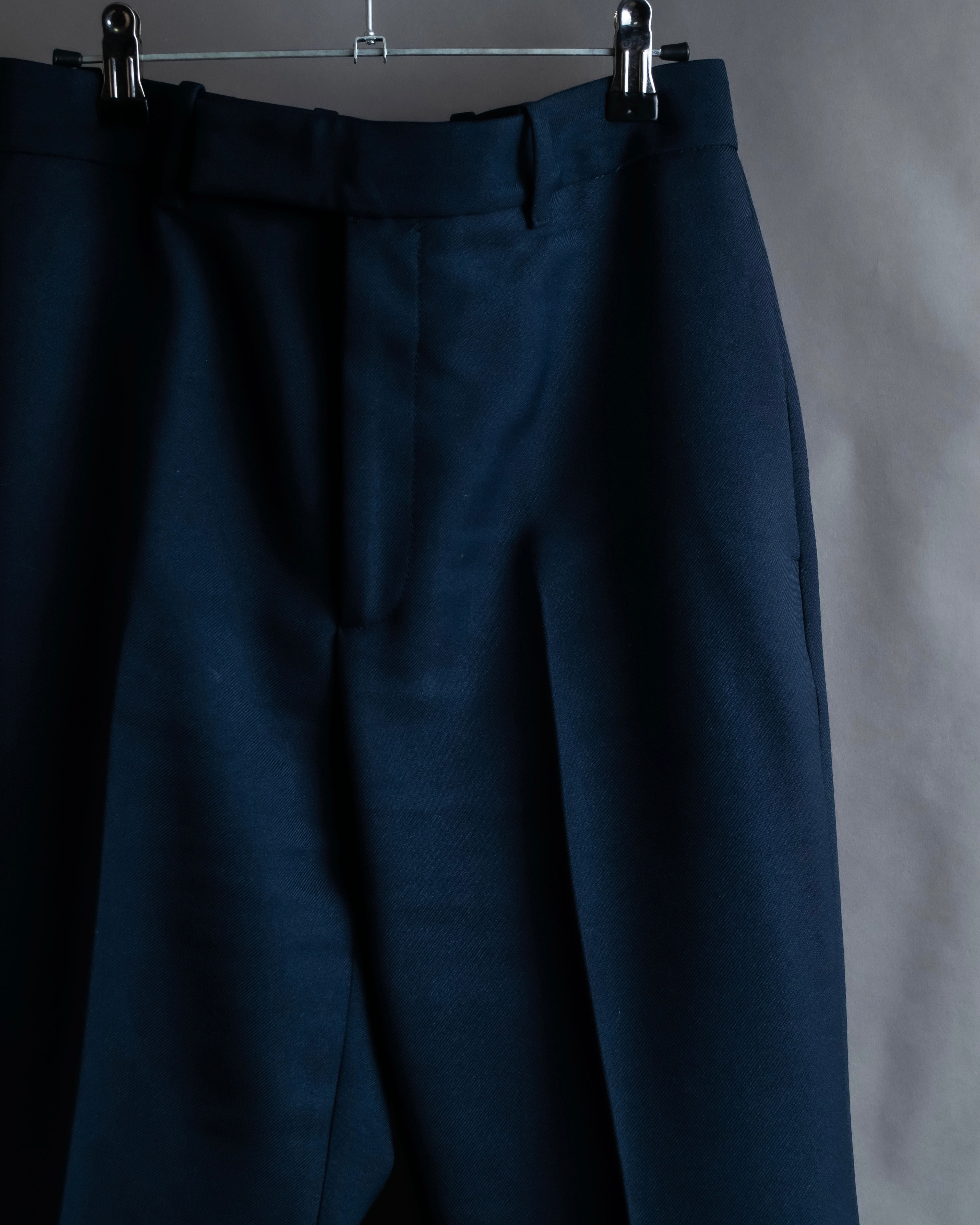 "GUCCI" Deep-tuck wool gently flared slacks