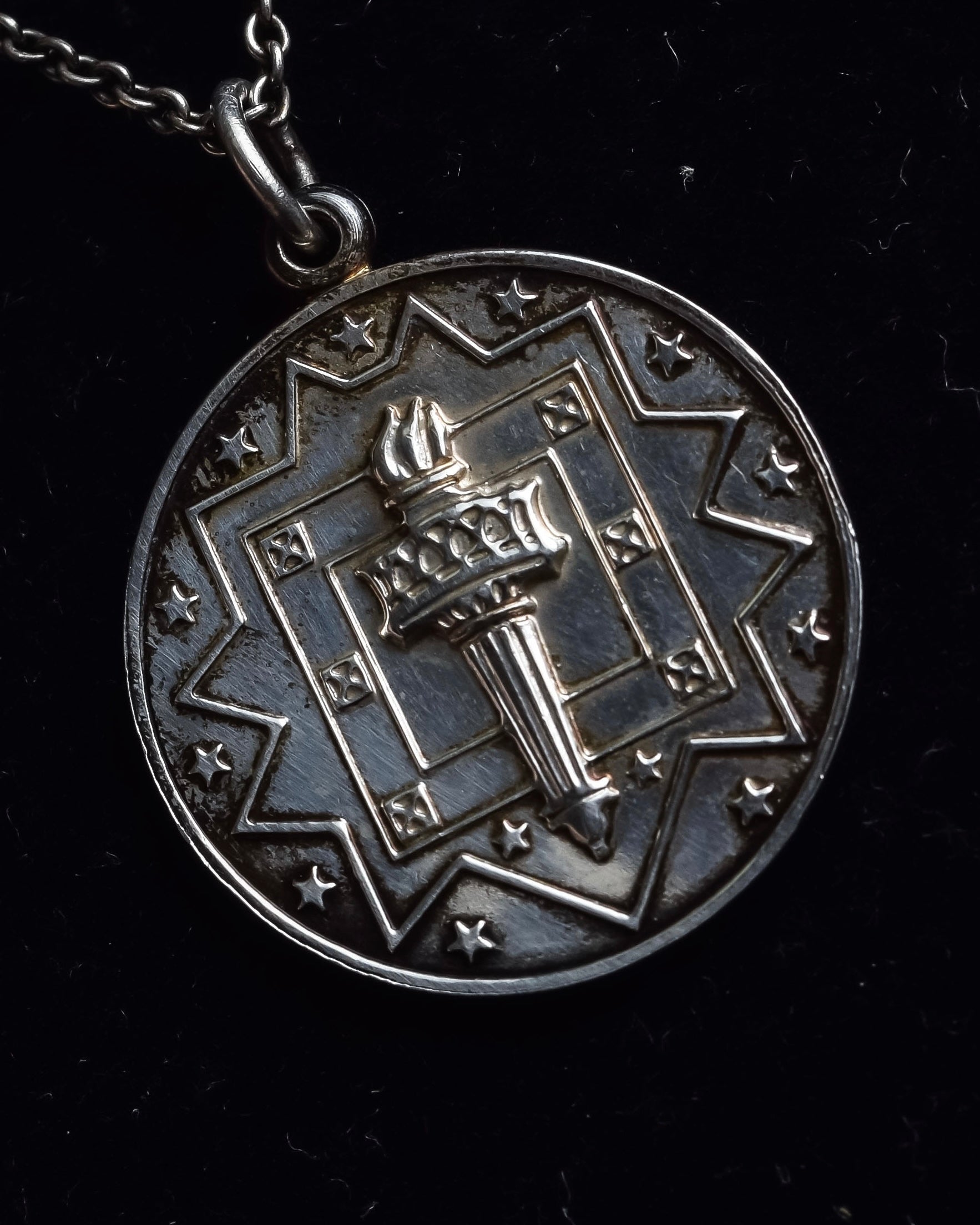 "Tiffany&Co" Olympic torch motif sterling silver necklace