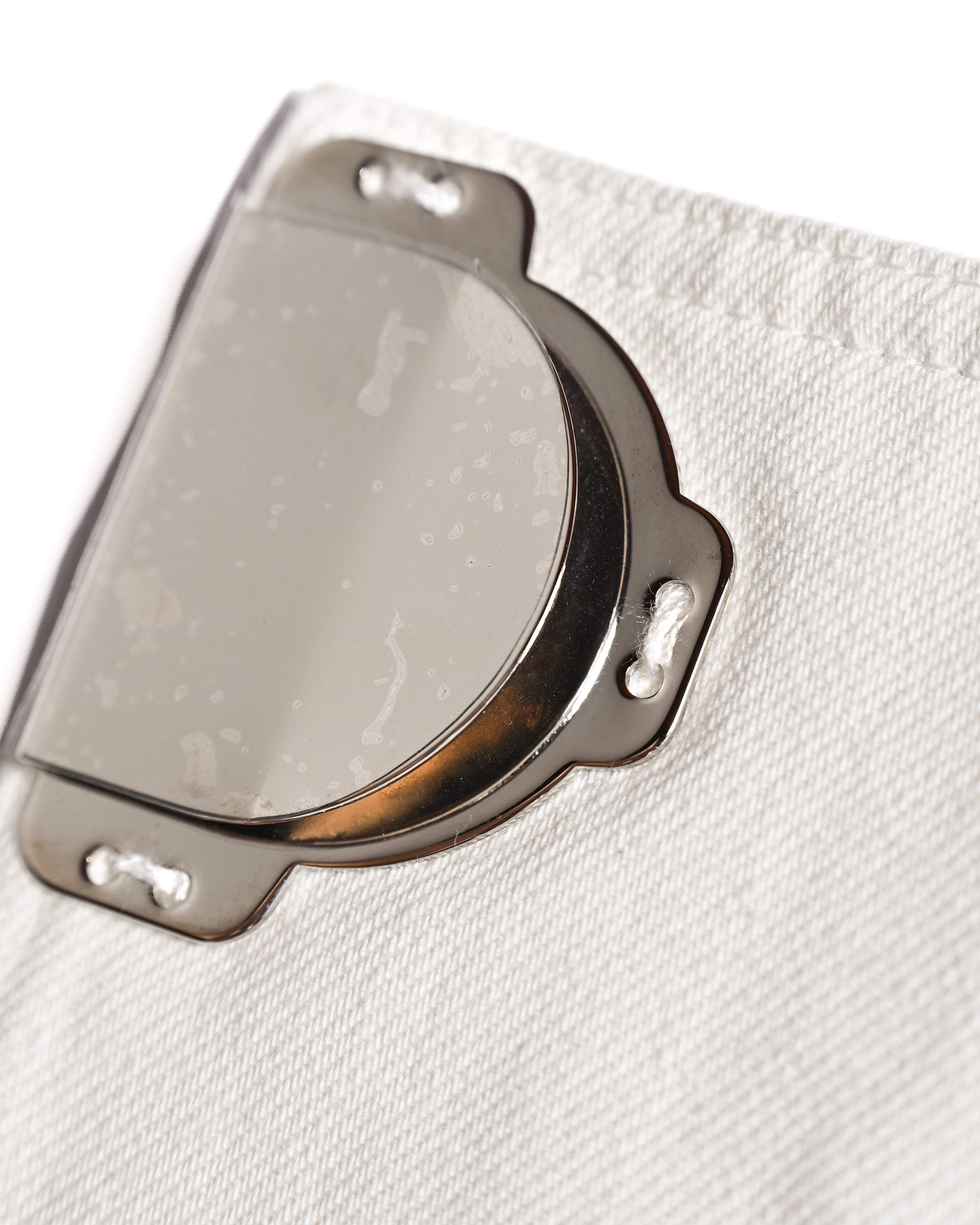 CÉLINE by Phoebe Philo/ Metal Hook Detail Denim Wrap Skirt White