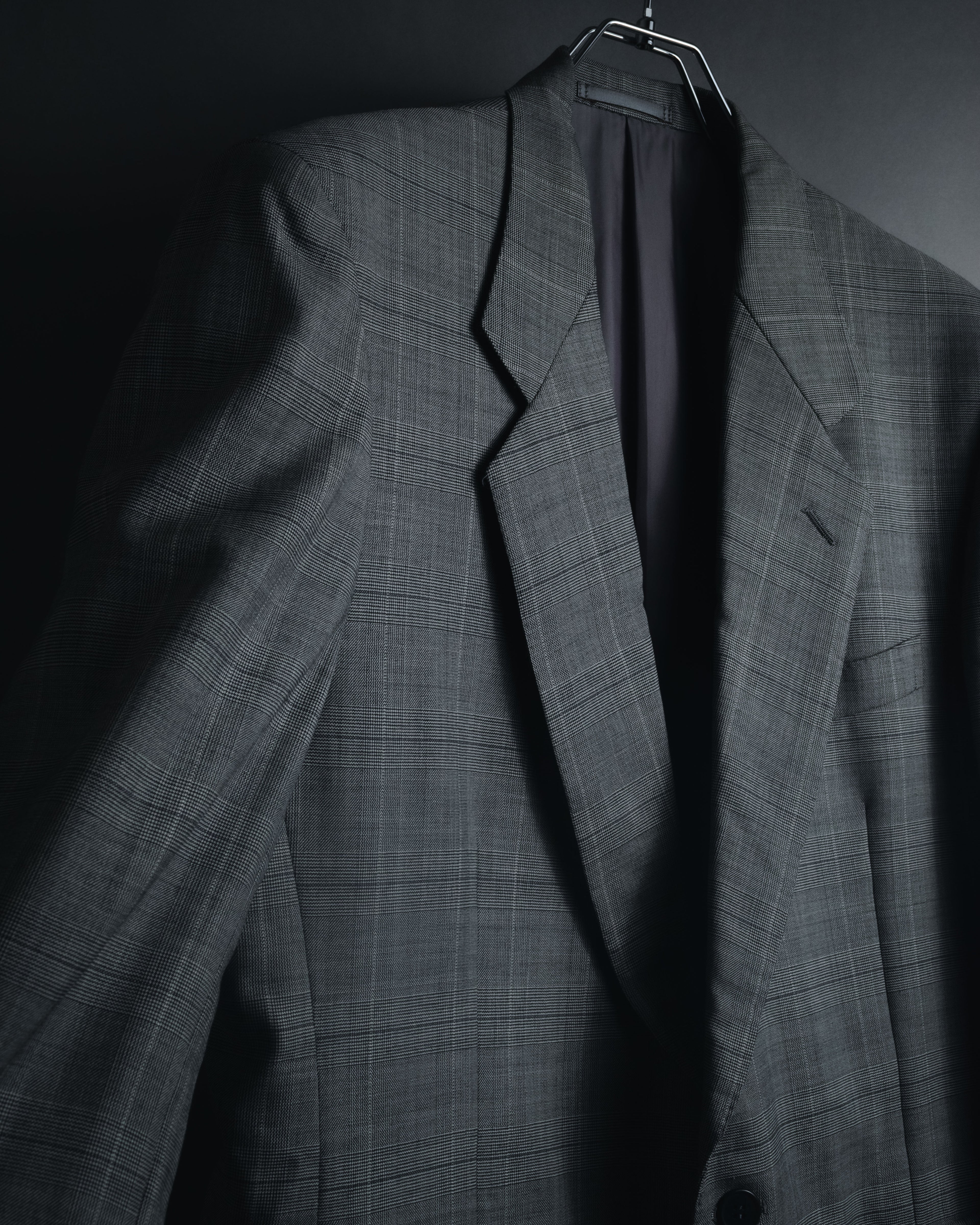 "YVES SAINT LAURENT" 80’s-90’s glen check tailored suit set