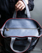 "JIL SANDER navy" bicolor 2way tote bag