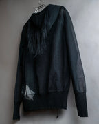 "sacai" Wig design sheer hooded pullover