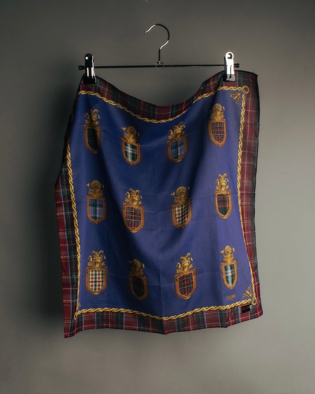 “CELINE” 2019-2024 Heraldic chain cotton scarf