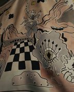 "Christian Dior" 2010's Modern surrealist trump print silk scarf