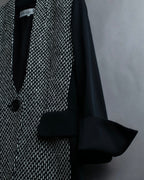 "Christian Dior" Jacquard switching design no-collar jacket