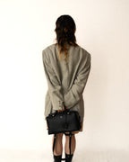 HERMES/ Pure Linen Oversized Single Breasted Tailored Jacket Beige